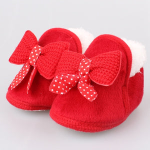 Winter Warm Baby Cotton Shoes And Boots Thickened Warm Soft Soled Walking Shoes Bow Factory Wholesale Free Shipping