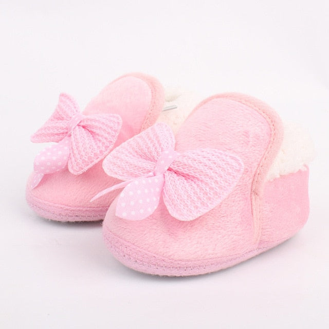 Winter Warm Baby Cotton Shoes And Boots Thickened Warm Soft Soled Walking Shoes Bow Factory Wholesale Free Shipping