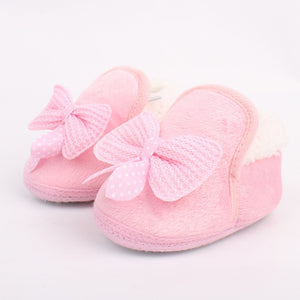 Winter Warm Baby Cotton Shoes And Boots Thickened Warm Soft Soled Walking Shoes Bow Factory Wholesale Free Shipping