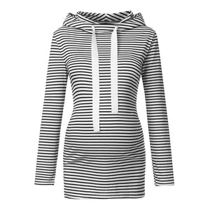 Women Pregnant Breastfeeding Maternity Nursing Clothes O-Neck Long Sleeves Cotton  Tops Stripe Blouse Tops hoodie