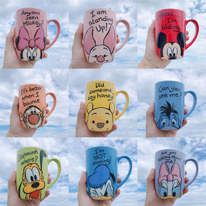 1 Piece 500mL Disney Mickey Minnie Cartoon Ceramic Water Cup Coffee Milk Mug Home Office Collection Cups Women Girl Gifts