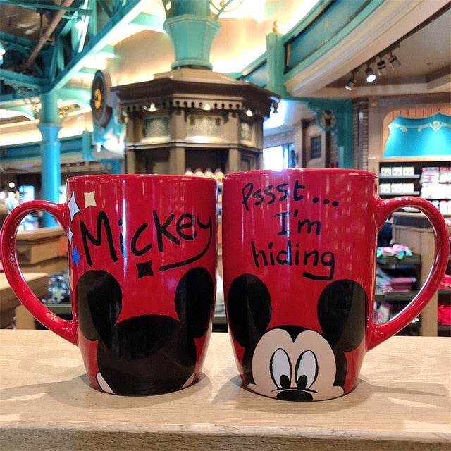1 Piece 500mL Disney Mickey Minnie Cartoon Ceramic Water Cup Coffee Milk Mug Home Office Collection Cups Women Girl Gifts