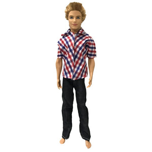 NK One Pcs Doll Casual Wear T-Shirt Trousers Summer Outfit Short Pants Ken Clothes Mix Style For Barbie Ken Doll Accessories JJ