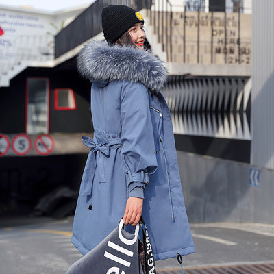 Pregnant Women Winter Jacket 2019 New Fashion Sweet Plus Velvet Thick Coat Belt Tide Cotton Clothing Fur Collar Hooded Top f1759