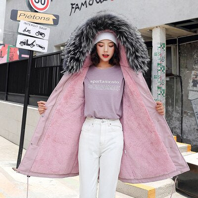 Pregnant Women Winter Jacket 2019 New Fashion Sweet Plus Velvet Thick Coat Belt Tide Cotton Clothing Fur Collar Hooded Top f1759
