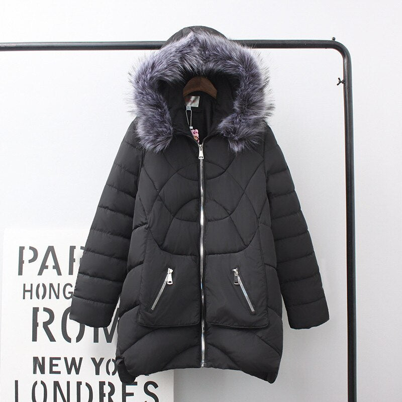 2019 Casual Large Size Winter Women's Down Cotton Coat Black Pregnant Women Parkas Winter Warm thick Hooded Coats Jackets X249