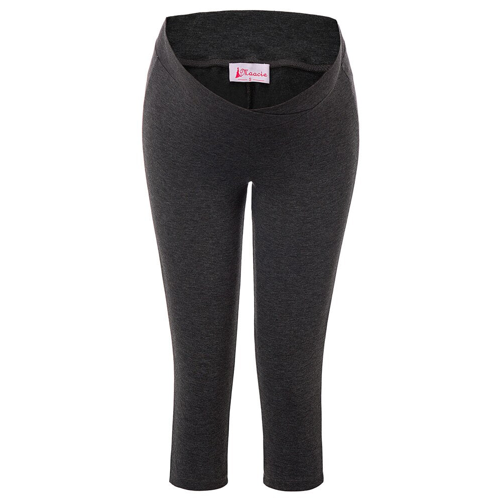 Ladies Pants Maternity Stretchy Comfy Cross front Casual Summer Homewear Womens Pregnant Cropped Pencil