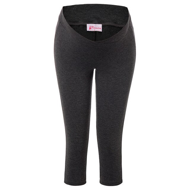 Ladies Pants Maternity Stretchy Comfy Cross front Casual Summer Homewear Womens Pregnant Cropped Pencil