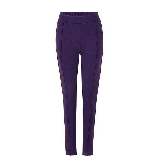 2019 Pregnant Women Side Striped Cotton Skinny Maternity high Waist Skinny Stretchy Striped Side Sweat Pants Female Plus Size7.5