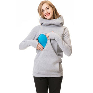 Female Sweatshirts Korean breastfeeding pregnant women plus velvet thickening hooded long-sleeved Women's Clothing