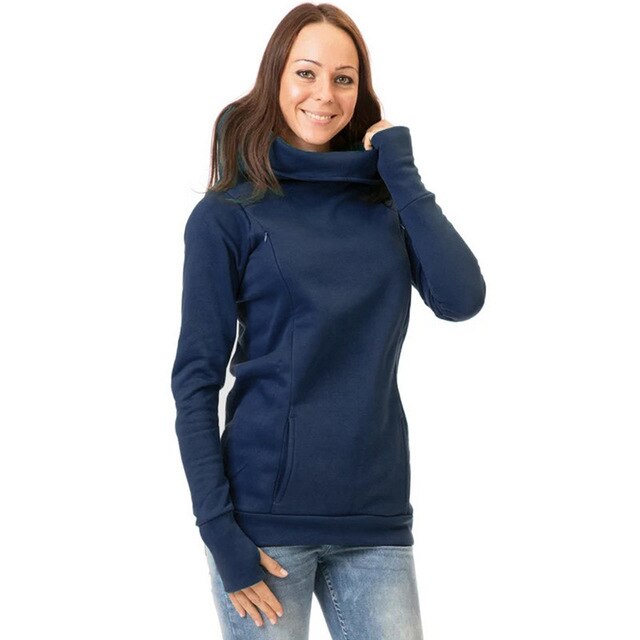 Female Sweatshirts Korean breastfeeding pregnant women plus velvet thickening hooded long-sleeved Women's Clothing