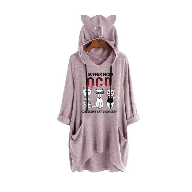 Fashion Cat Ears Maternity Hoodie Autumn Winter Pregnant Tops Lovely Premium Cat Hoodie Plus Size 5XL Sweatshirts