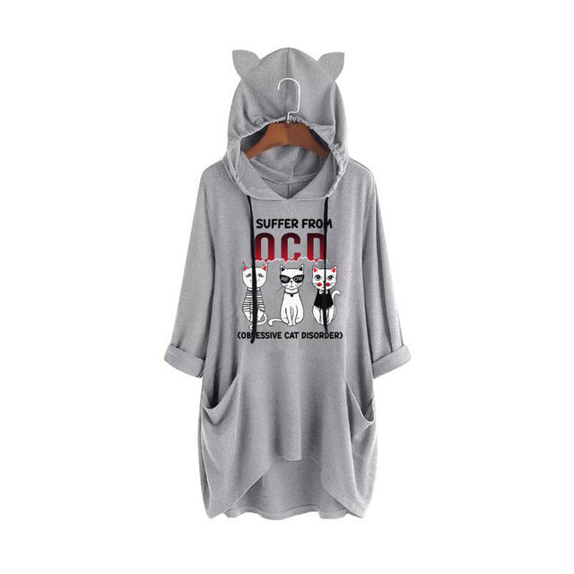 Fashion Cat Ears Maternity Hoodie Autumn Winter Pregnant Tops Lovely Premium Cat Hoodie Plus Size 5XL Sweatshirts