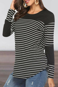 Women Summer Long Sleeve O-Neck Pregnant Maternity Nursing Tops Breastfeeding Striped T-Shirt Clothes