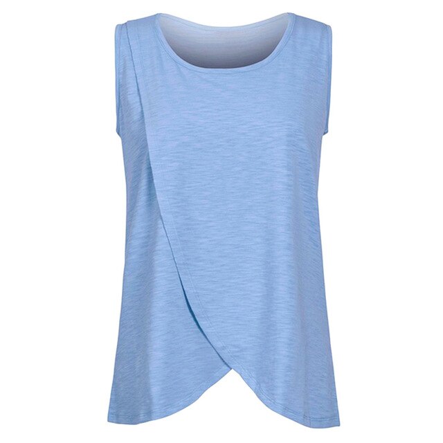 Summer Women's 2019 New Sleeveless Large Size Pregnant Women Loose Solid Breastfeeding Top Plus Size