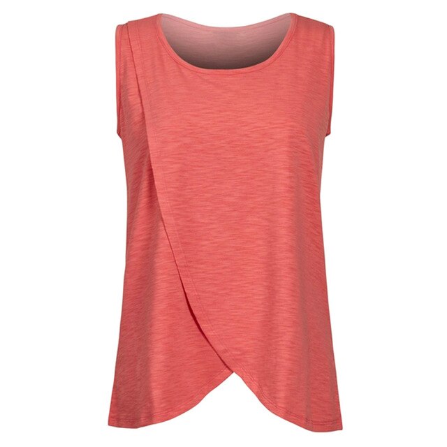 Summer Women's 2019 New Sleeveless Large Size Pregnant Women Loose Solid Breastfeeding Top Plus Size