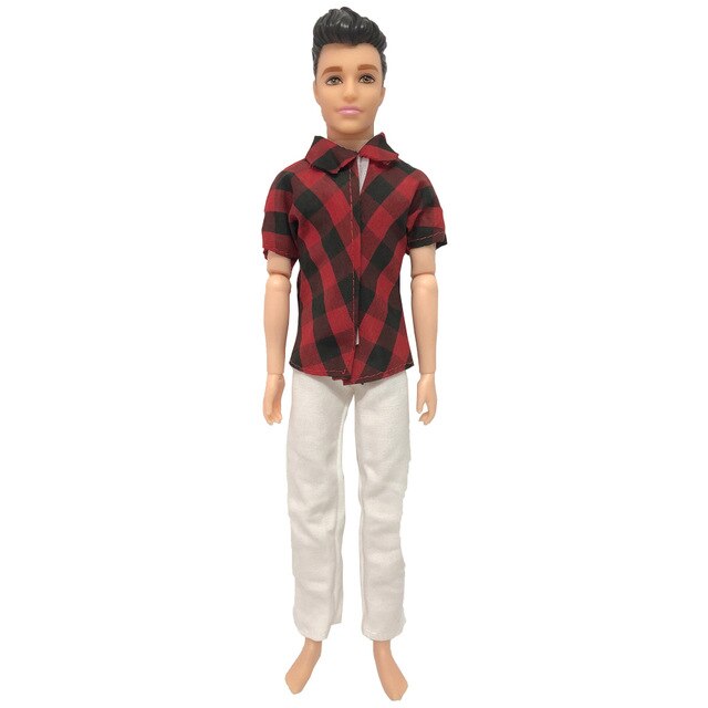 NK One Pcs Doll Casual Wear T-Shirt Trousers Summer Outfit Short Pants Ken Clothes Mix Style For Barbie Ken Doll Accessories JJ
