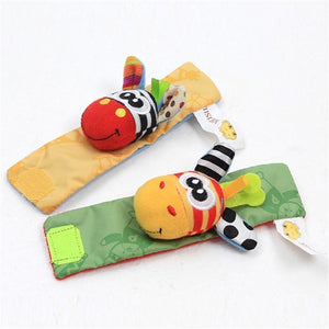 Wrist Strap Rattles Animal Socks Toy New A Pair 2pcs/set Baby Infant Soft Handbells Hand Foot Developmental Toys 0-12Months