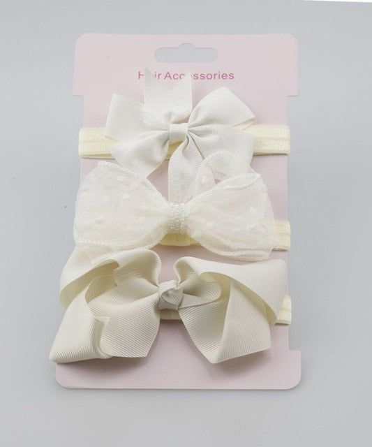 3Pcs Cute Rabbit Ear Baby Headband Neonata Bow Flower Elastic Haarband Baby Girls Headbands Children Turban Hair Accessories Set
