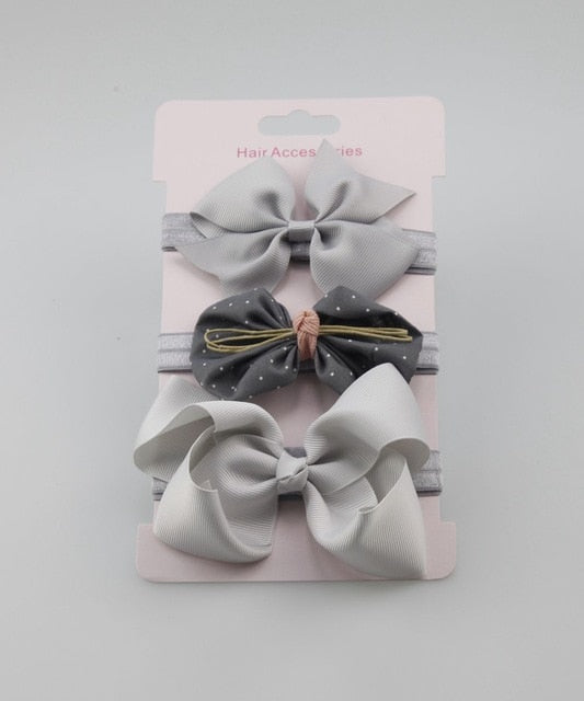 3Pcs Cute Rabbit Ear Baby Headband Neonata Bow Flower Elastic Haarband Baby Girls Headbands Children Turban Hair Accessories Set
