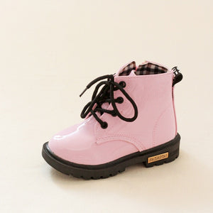 2019 New Children Shoes PU Leather Waterproof leather boots Kids leather shoes Brand Girls Boys Rubber Boots Fashion Sneakers