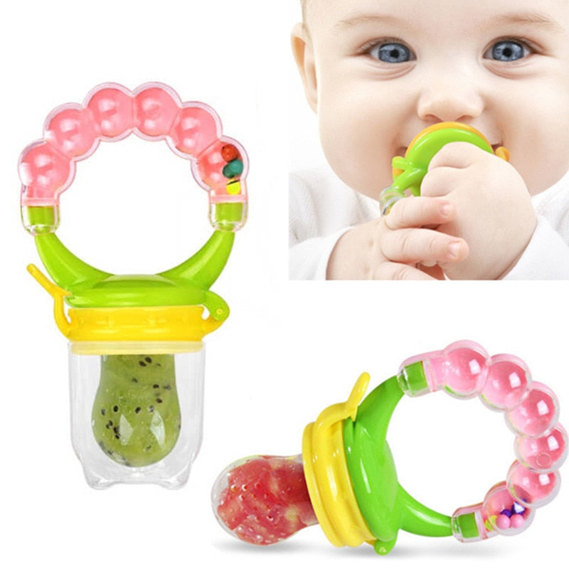 Baby Fresh Food Feeder Safety Infant Pacifiers Fresh Fruit Nibbler Rotating Mills Chew Fruit Nipples Grinder Feeding Toys