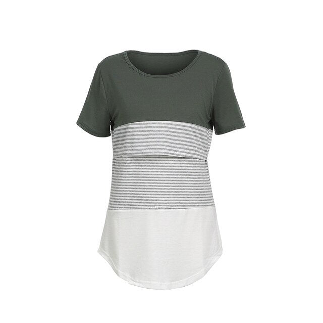 Women Maternity Short-Sleeve Breastfeeding Tops Nursing T-shirt Pregnant