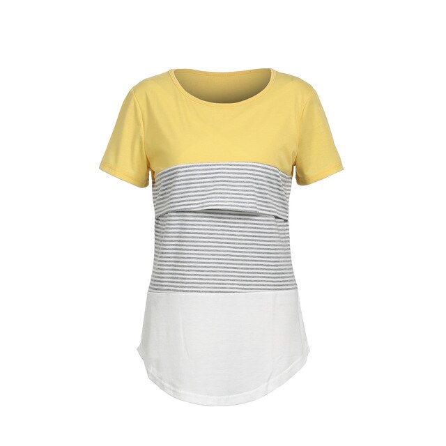 Women Maternity Short-Sleeve Breastfeeding Tops Nursing T-shirt Pregnant