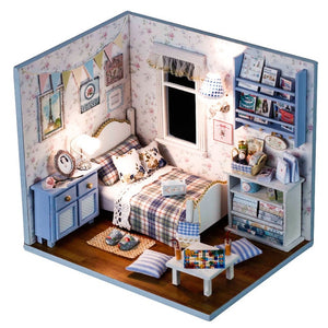 CUTEBEE Doll House DIY Miniature Dollhouse Model Wooden Toy Furnitures Casa De Boneca Dolls Houses Toys Birthday Gift H012