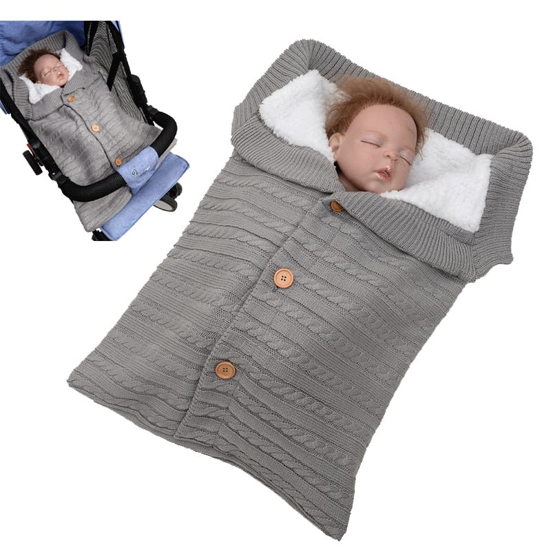 Baby Stroller Sleeping Bag Newborn Cotton Knitting Envelope Autumn Winter Warm Sleepsacks For Footmuff Swaddle Wrap Slaapzak
